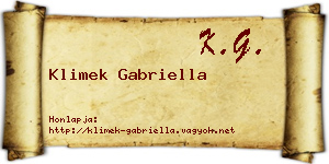 Klimek Gabriella névjegykártya